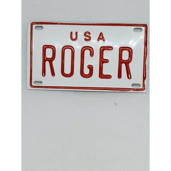 U.S.A Roger Personalized White and Red Mini License Plate – Collectible Bike Tag - Picture 4 of 11